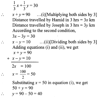 Maharashtra Board Class 10 Maths Solutions Chapter 1 Linear Equations in Two Variables Problem Set 43