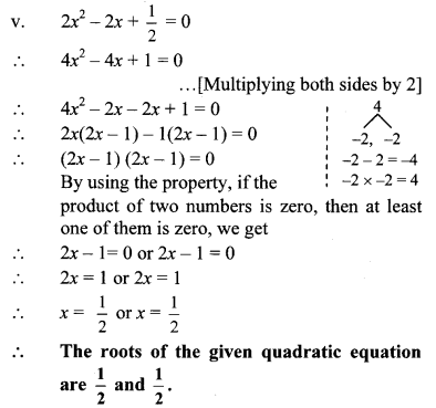 Maharashtra Board Class 10 Maths Solutions Chapter 2 Quadratic Equations Practice Set 2.2 5