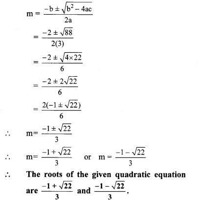 Maharashtra Board Class 10 Maths Solutions Chapter 2 Quadratic Equations Practice Set 2.4 3