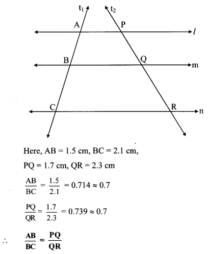 Maharashtra Board Class 10 Maths Solutions Chapter 1 Similarity Practice Set 1.2 17