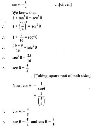 Maharashtra Board Class 10 Maths Solutions Chapter 6 Trigonometry Practice Set 6.1 4