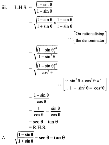 Maharashtra Board Class 10 Maths Solutions Chapter 6 Trigonometry Practice Set 6.1 18