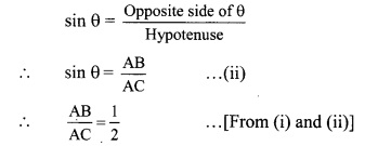 Maharashtra Board Class 9 Maths Solutions Chapter 8 Trigonometry Practice Set 8.2 12