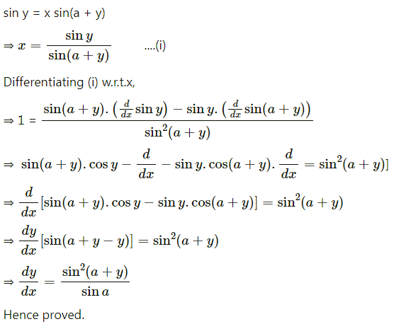 Maharashtra Board 12th Maths Solutions Chapter 1 Differentiation Miscellaneous Exercise 1 II Q5 (iv)